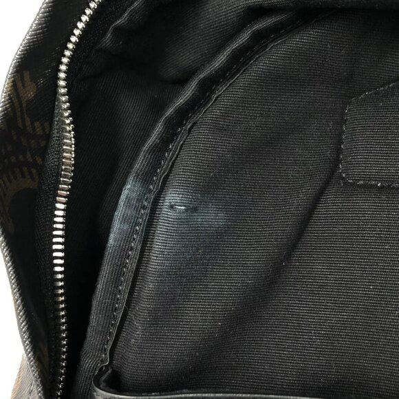 Auth CELINE Medium Backpack/Triomphe Canvas XL Black .38SI Dark Brown - - Picture 9 of 15